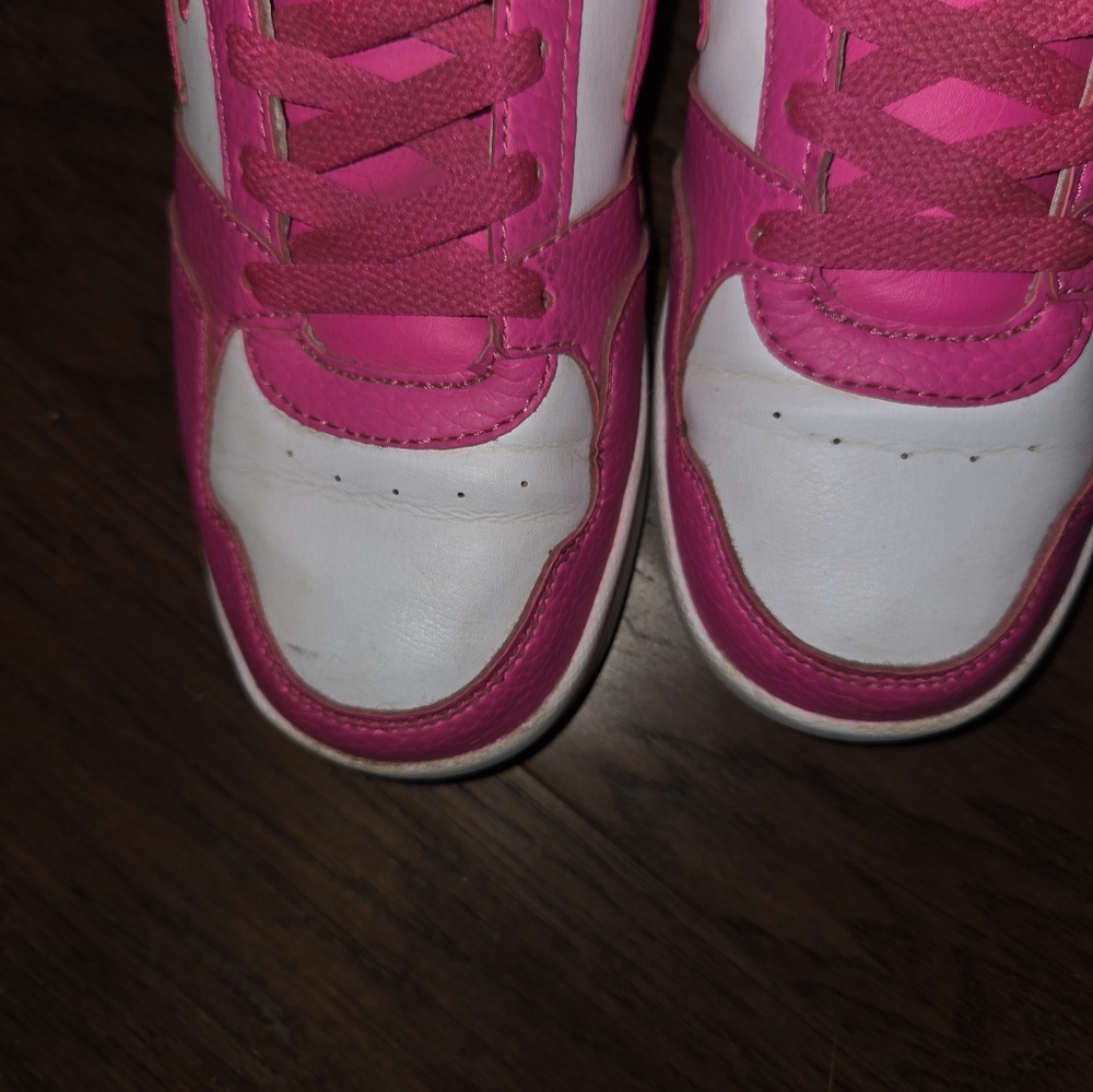 FILA Women's Hot Pink and White High-Top Sneakers Size 8 - Picture 5 of 6